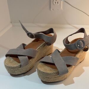 Halogen Gray Espadrille Platform Sandals